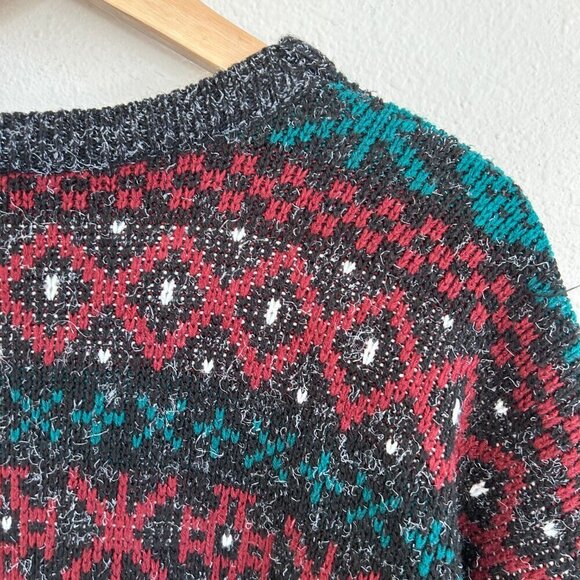 Vintage Sweater Graphix Sweater Grandpa Abstract Retro Acrylic Pullover - Picture 7 of 9